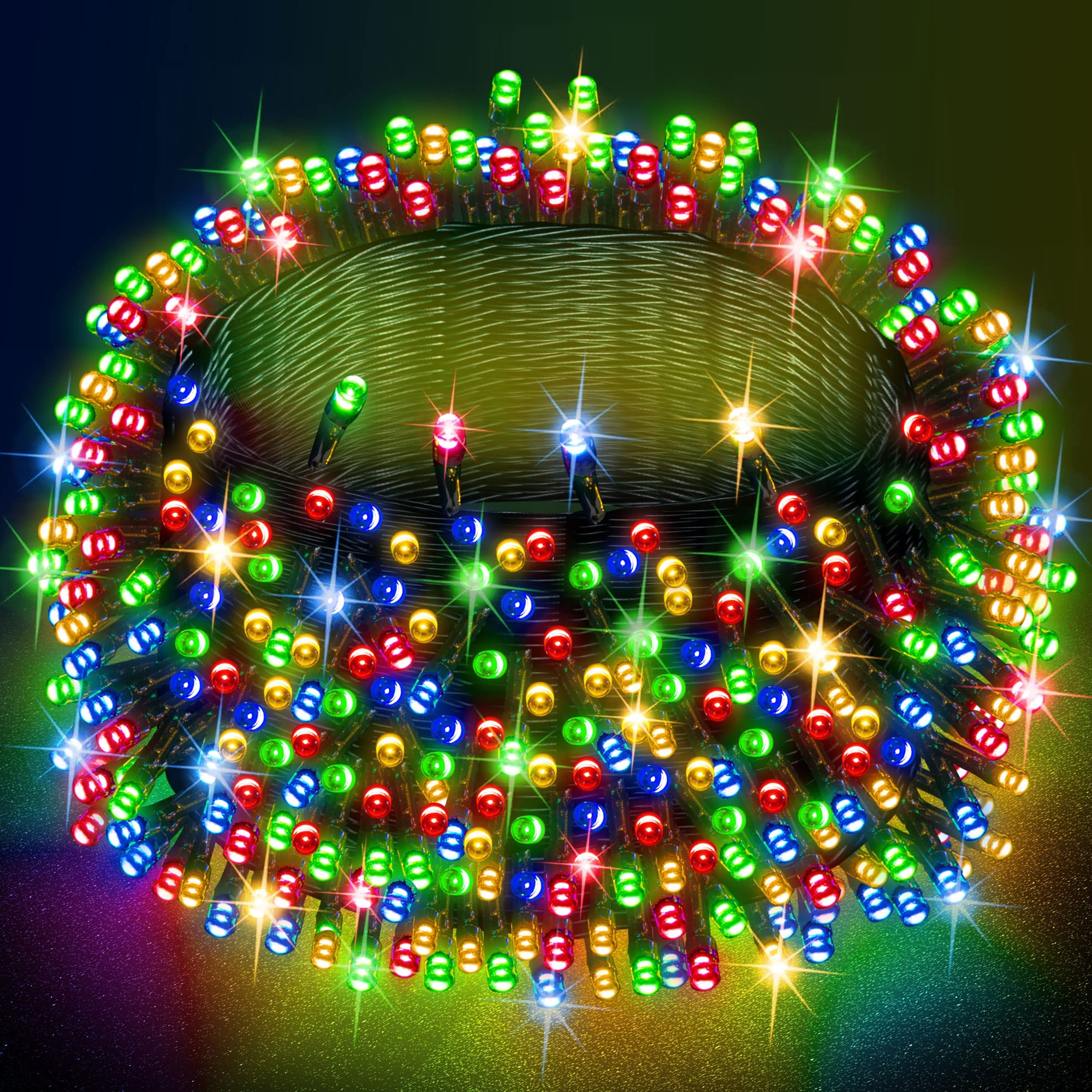 82 ft 1000 LED Christmas String Lights, Multi-Colored