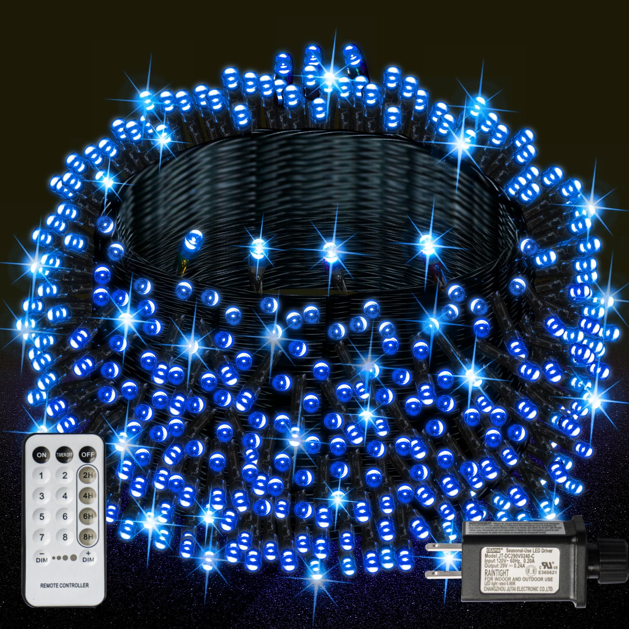 1000 LED 328 FT Outdoor Christmas String Lights,Blue