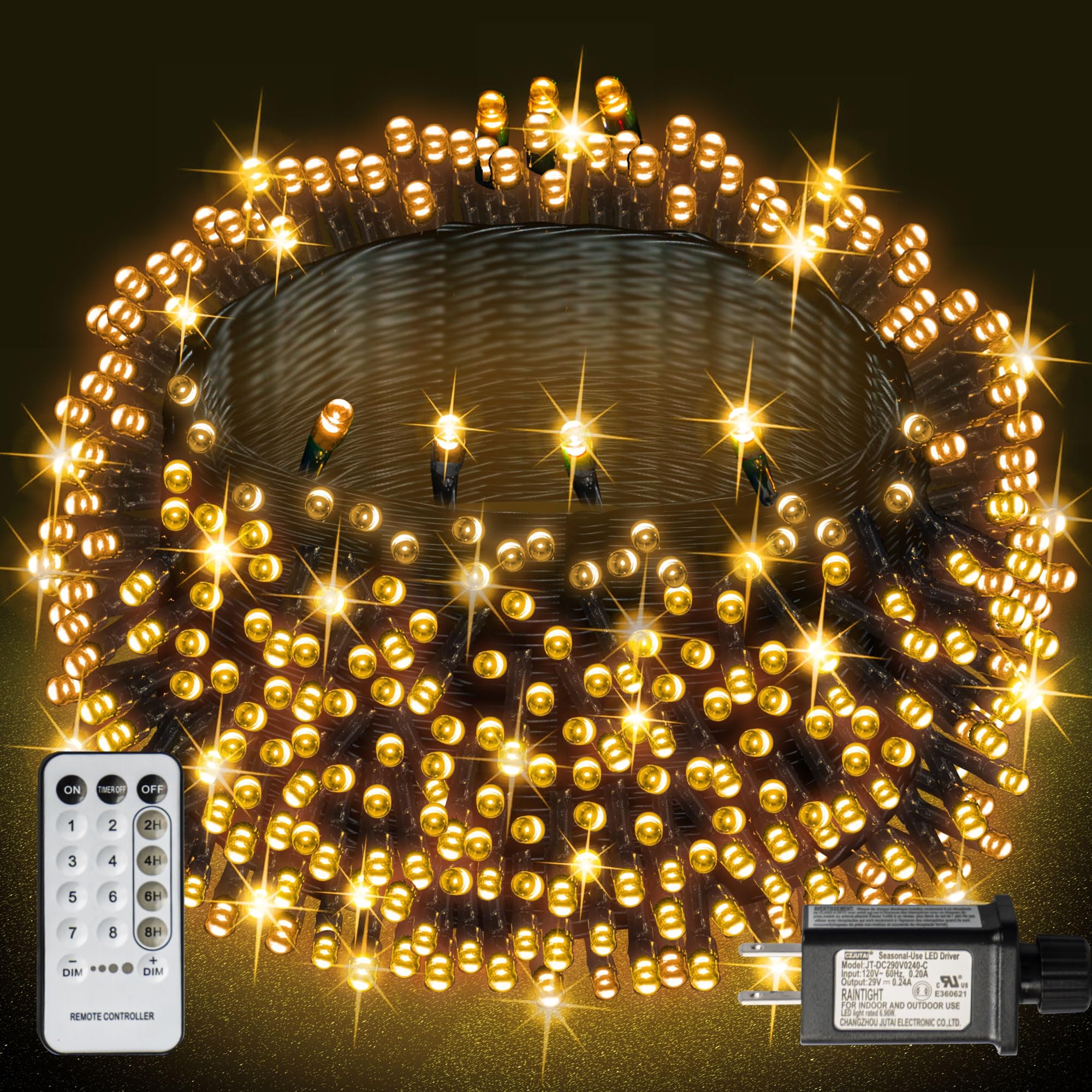 1000 LED 328 FT Outdoor Christmas String Lights,Warm White