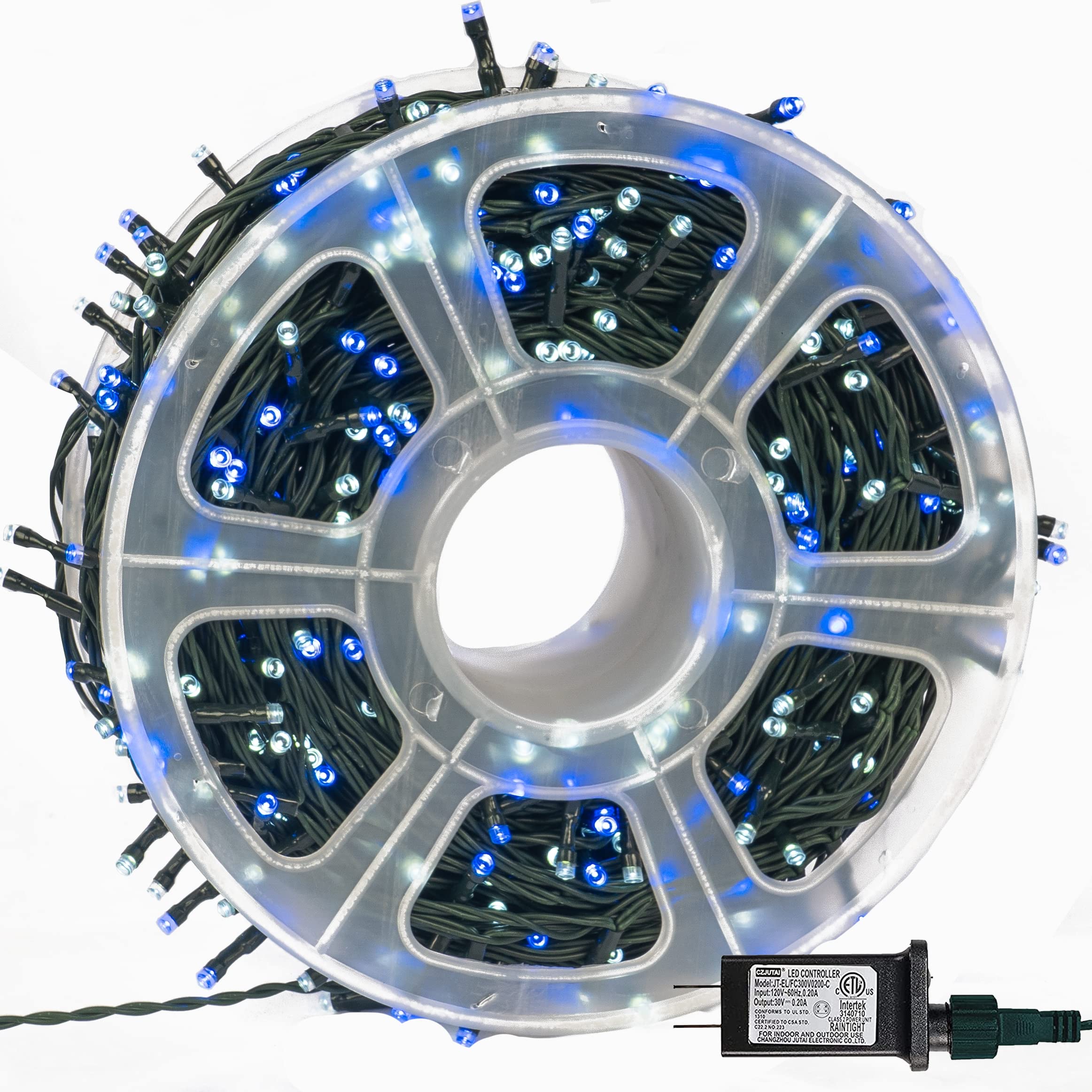 164FT 500 LED Christmas String Lights, Blue & White