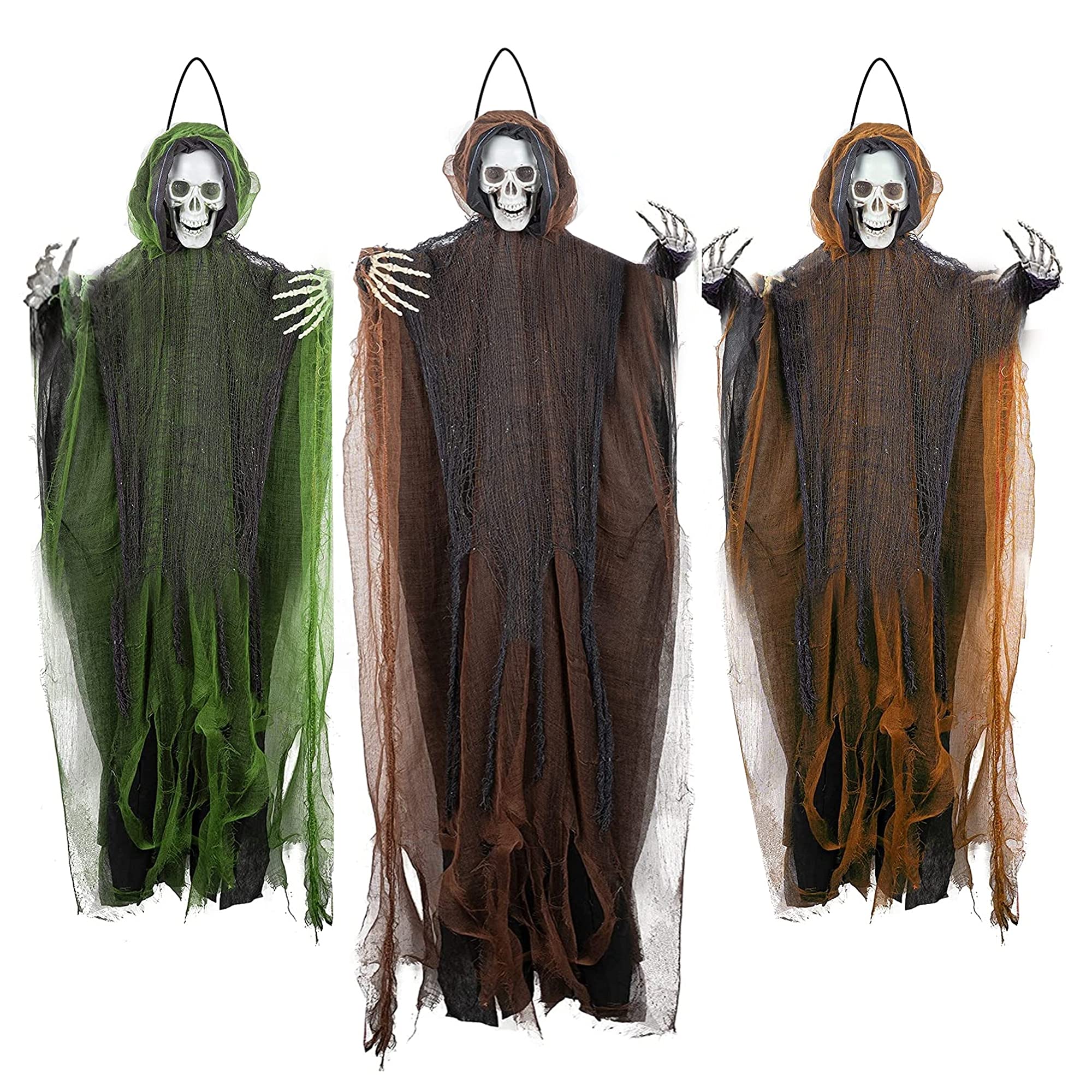 3 Pack Hanging Ghost Outdoor Halloween Decorations