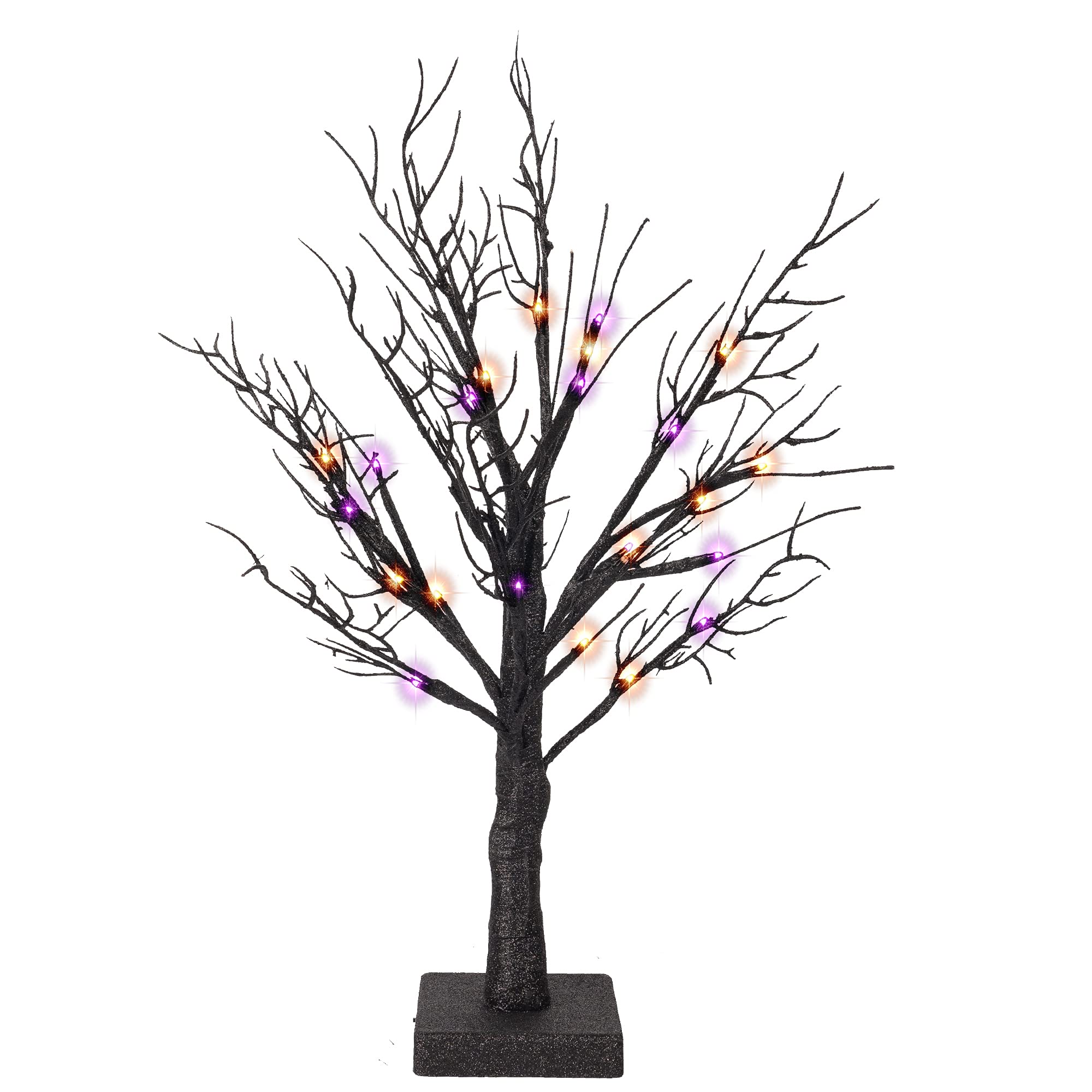 2FT Halloween Battery Operated Tree Lights with Spider Web and Spider