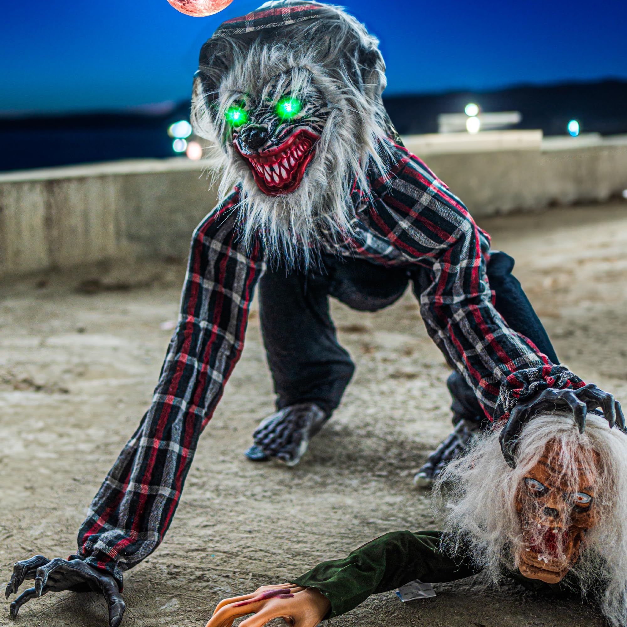 Animatronic Werewolf Halloween Decorations