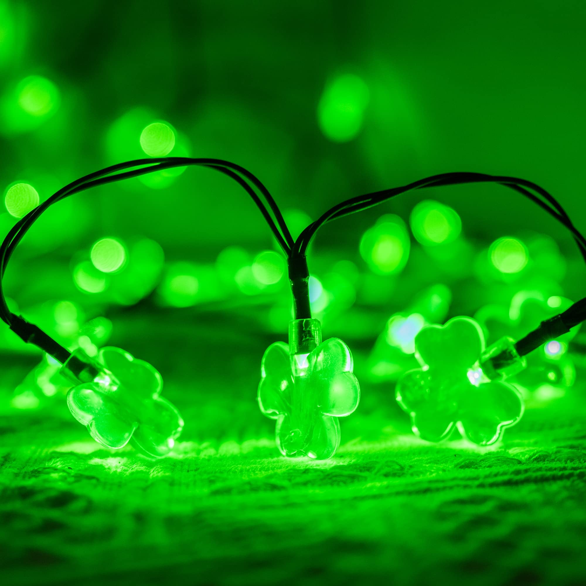 2 Pack 50 LED St. Patrick's Day Shamrock String Light