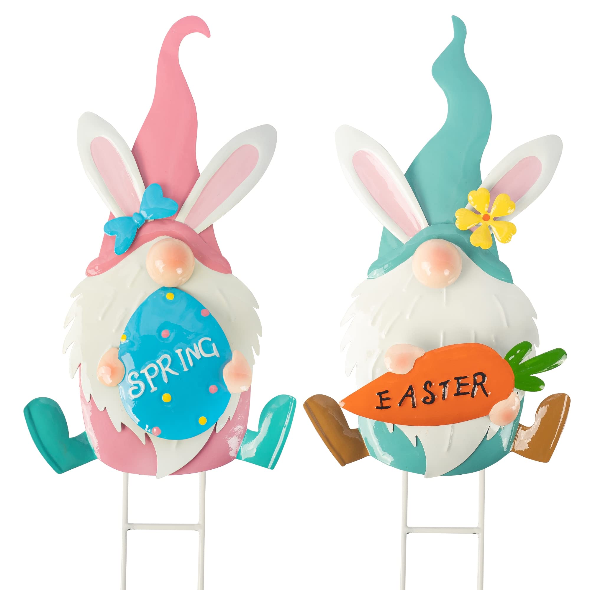 24.6 Inch Bunny Rabbits Stakes Easter Decorations, Set of 2