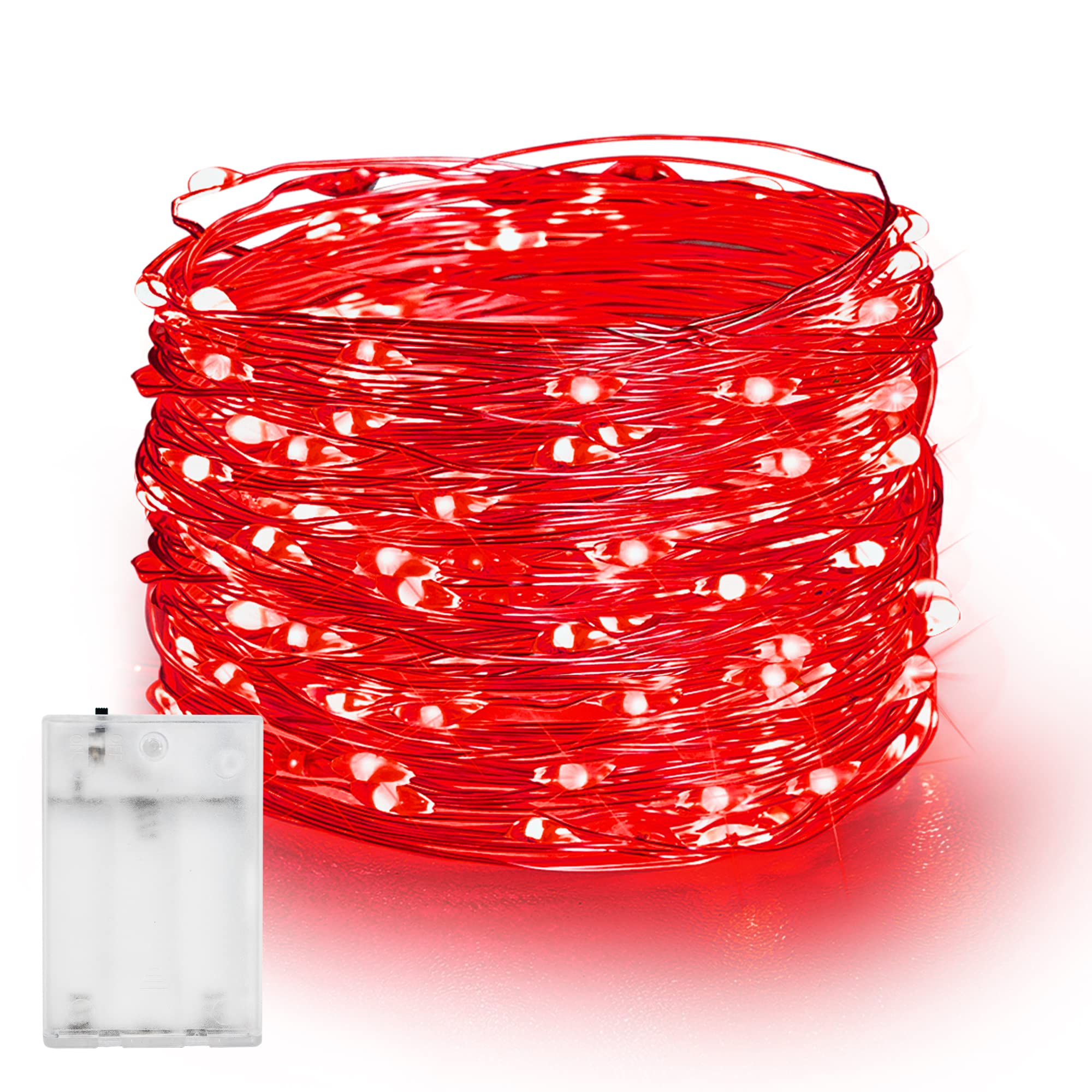 20 FT 60 LED Fairy Lights, Red