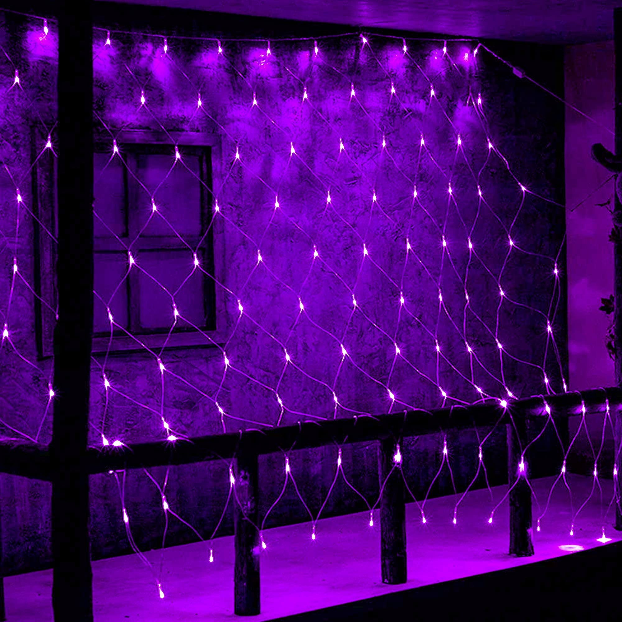 9.8 FT x 6.6 FT Halloween 200 LED Net Lights, Purple