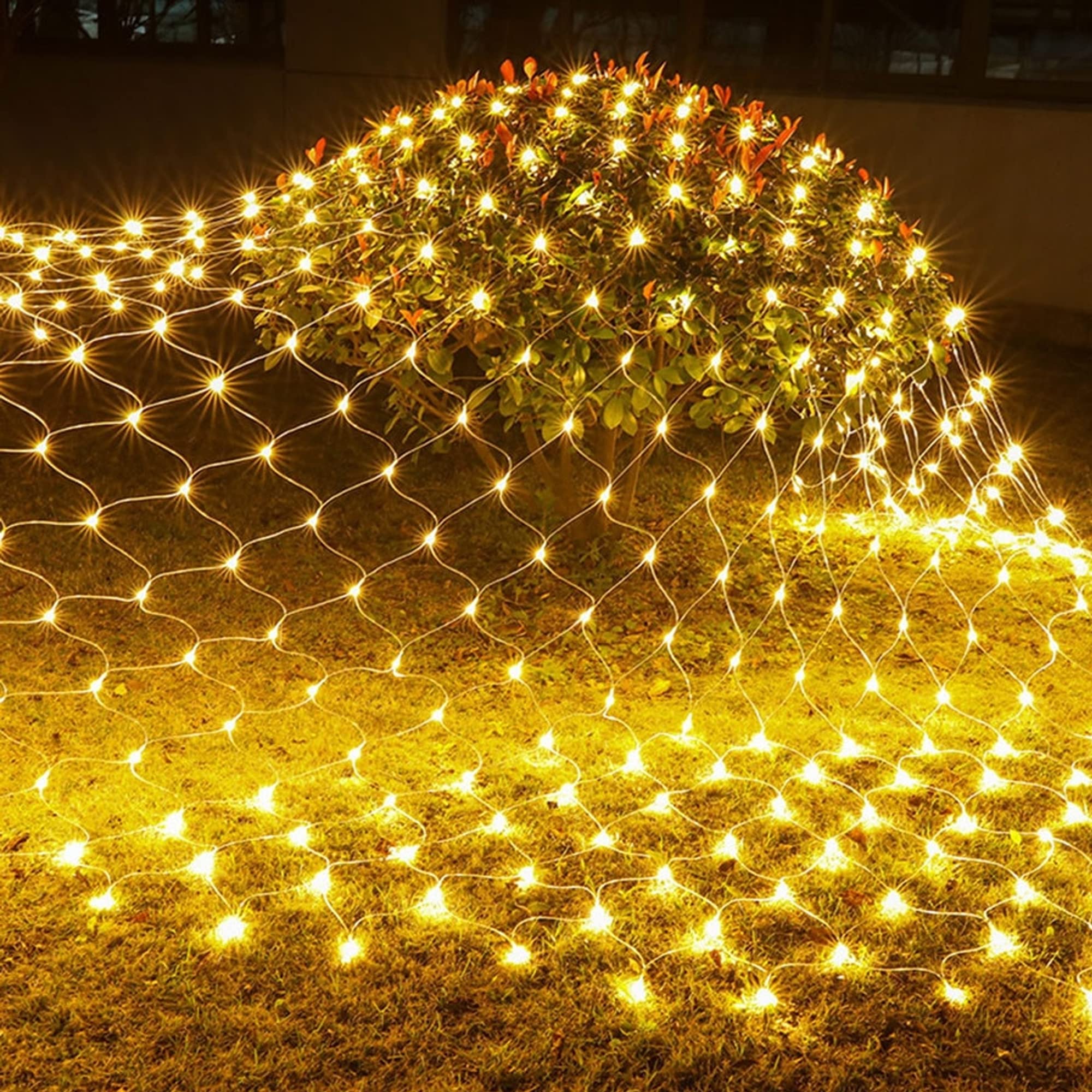 12 FT x 5 FT 360 LED Net Lights with 8 Modes,Warm White