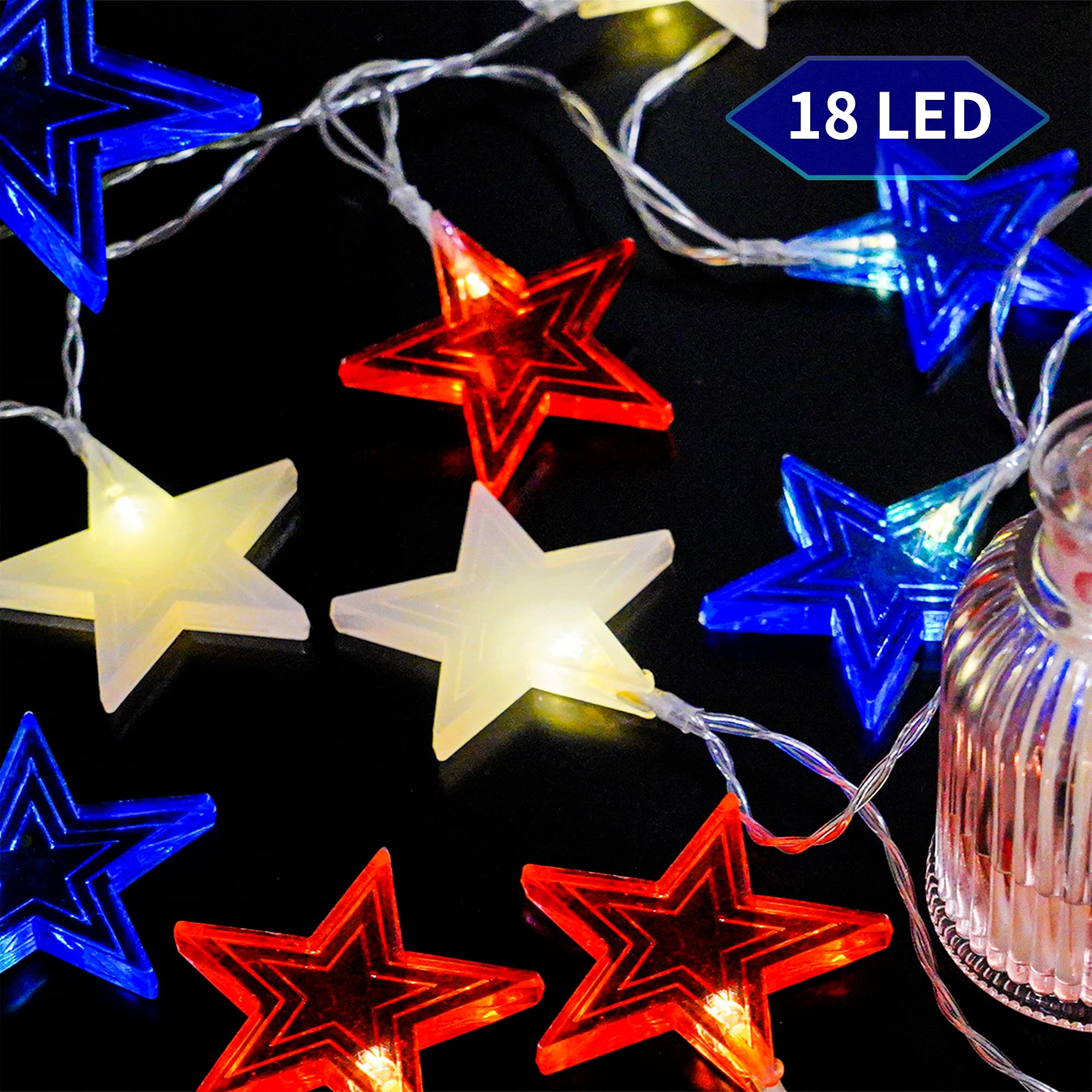 9.5 Feet 18 LED Star String Lights